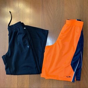Bundle of 2 activewear—boys LARGE shorts & joggers